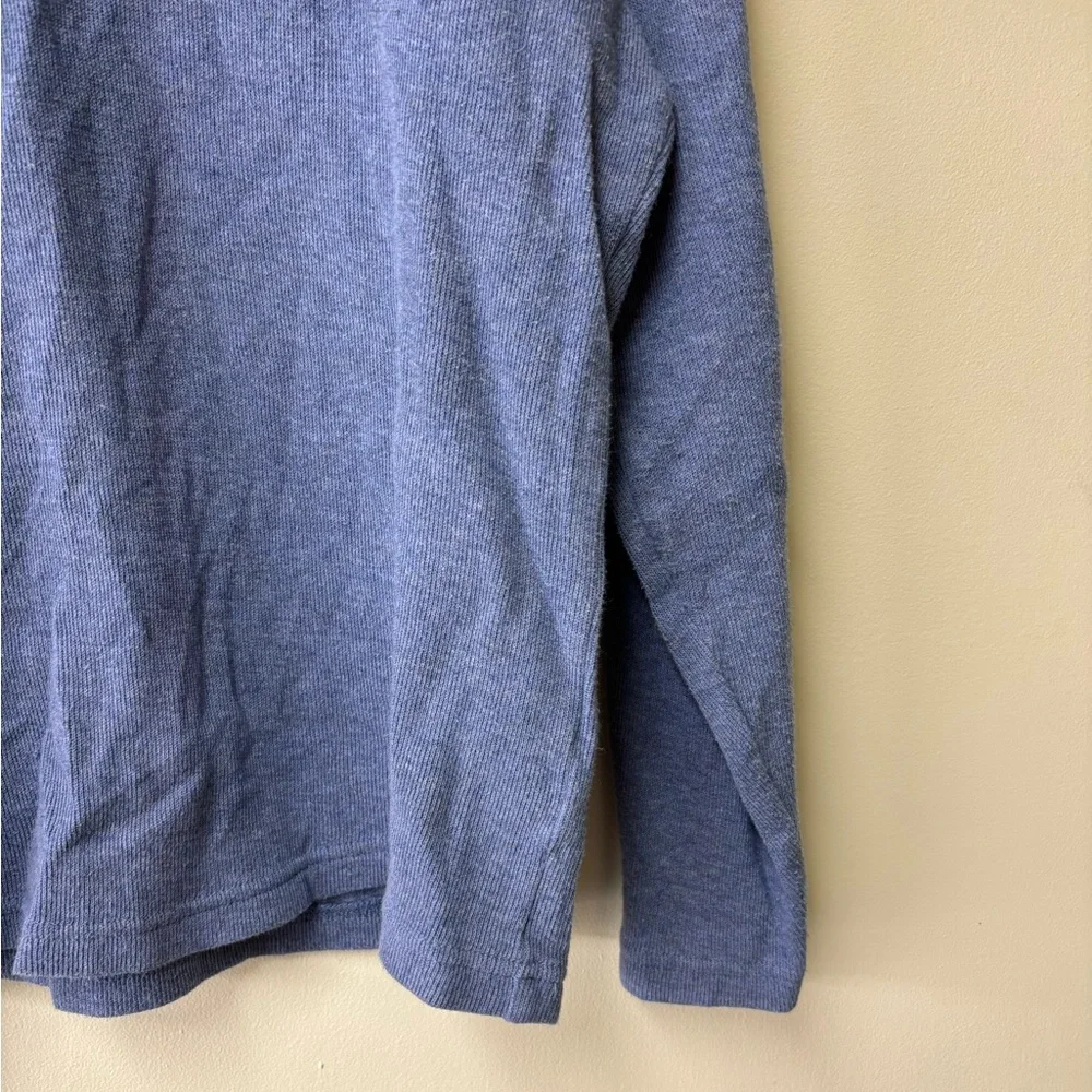 Men’s Lachlan Men’s British 1/4 Snap Blue 100% Cotton Sweater Size Large